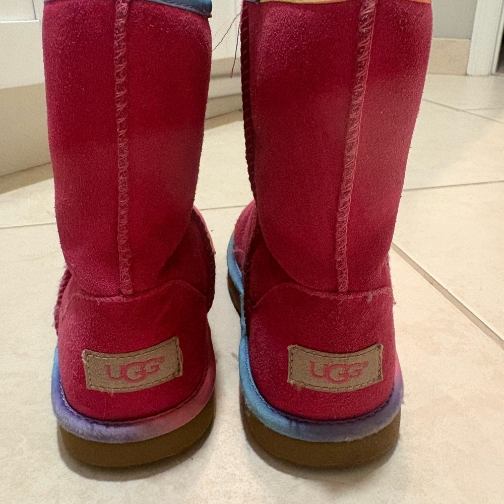 UGG Pink with rainbow lining
